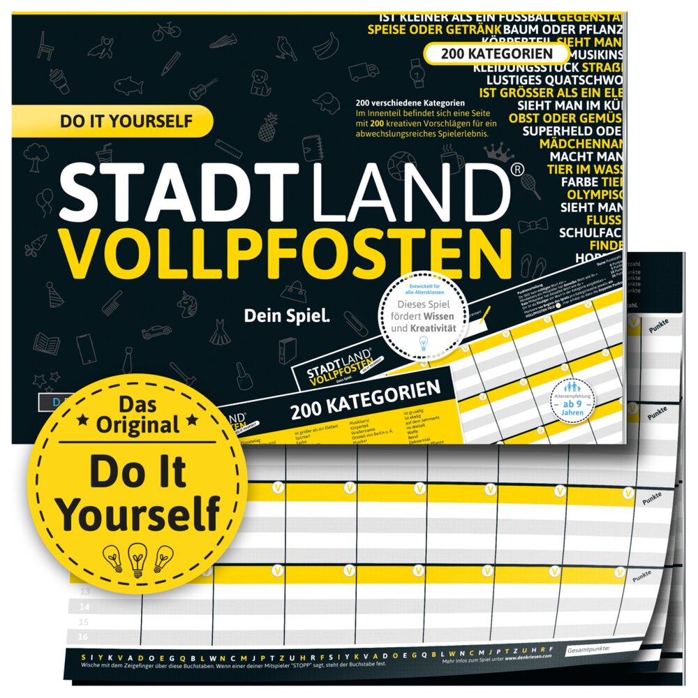 Wissensspiel Denkriesen STADT LAND VOLLPFOSTEN® - Do it Yourself Edition