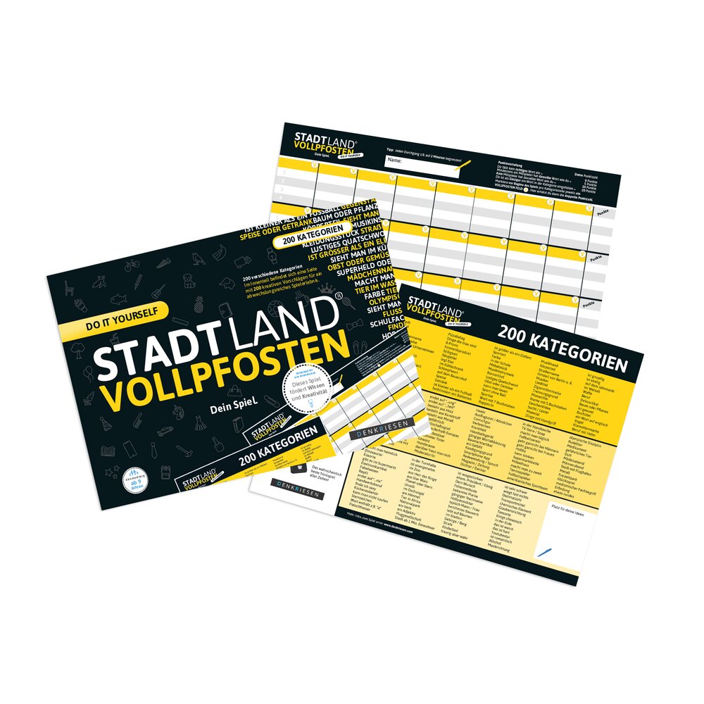 Wissensspiel Denkriesen STADT LAND VOLLPFOSTEN® - Do it Yourself Edition