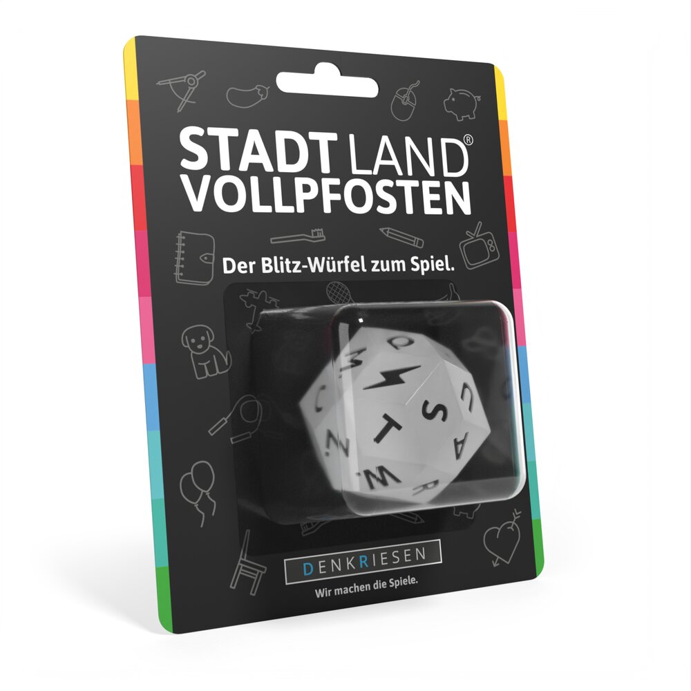 Wissensspiel Denkriesen STADT LAND VOLLPFOSTEN® Würfel - "Der Blitz-Würfel zum Spiel."