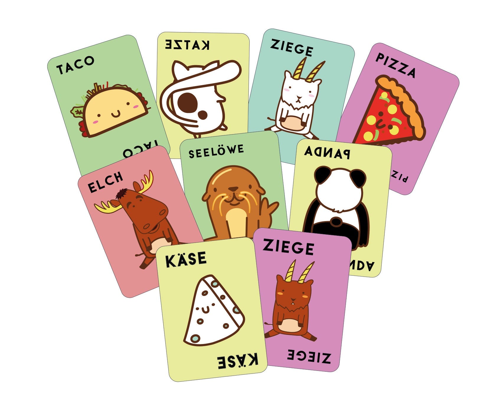 Gesellschaftsspiel Asmodee Taco Katze Ziege Käse Pizza: Voll Verdreht