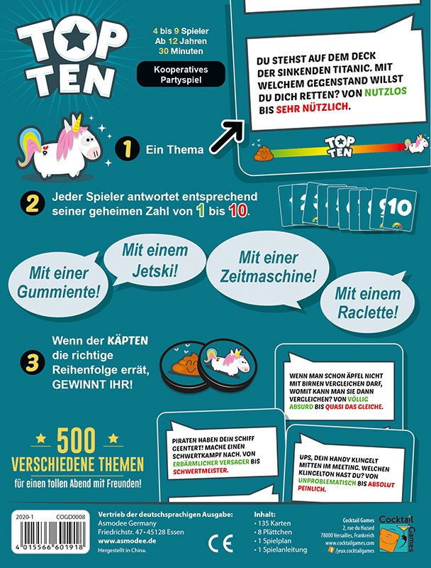 Gesellschaftsspiel Asmodee Top Ten