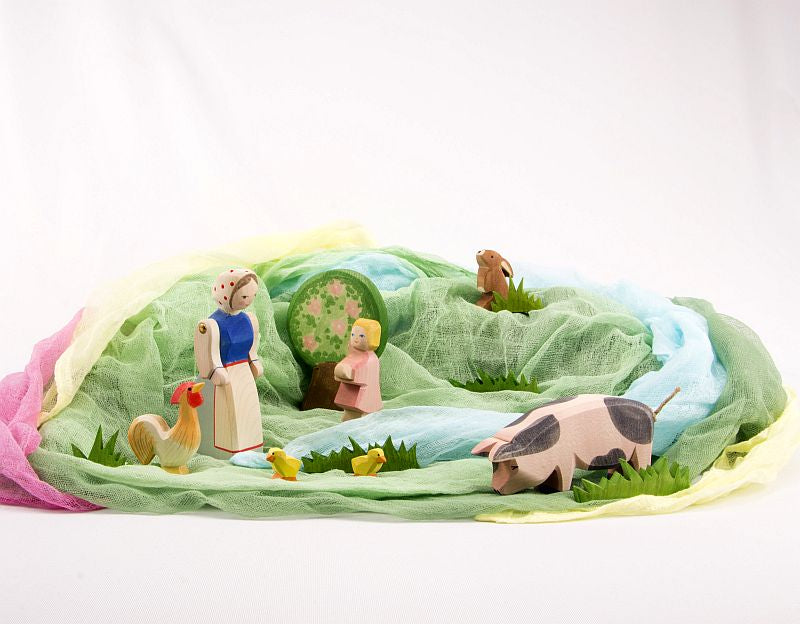 Holztiere & Figuren Ostheimer Holzspielzeug Tücher - Set Frühling neu ( 5 Stück )