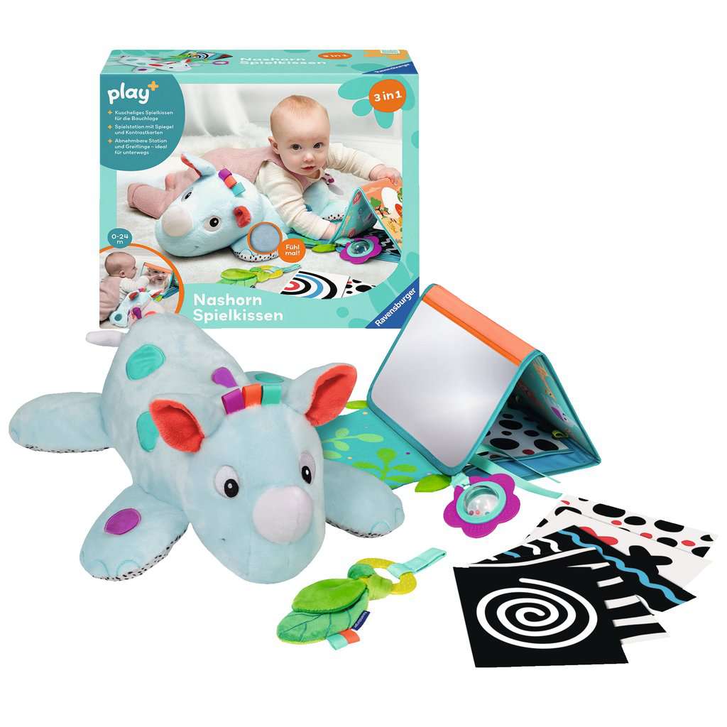 play+ ⎮ Nashorn Spielkissen (für die Bauchlage)