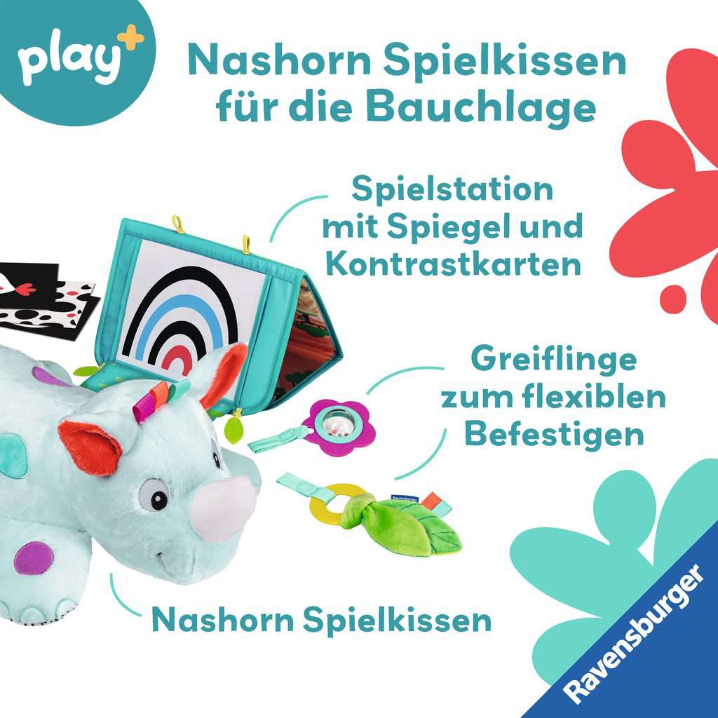 play+ ⎮ Nashorn Spielkissen (für die Bauchlage)