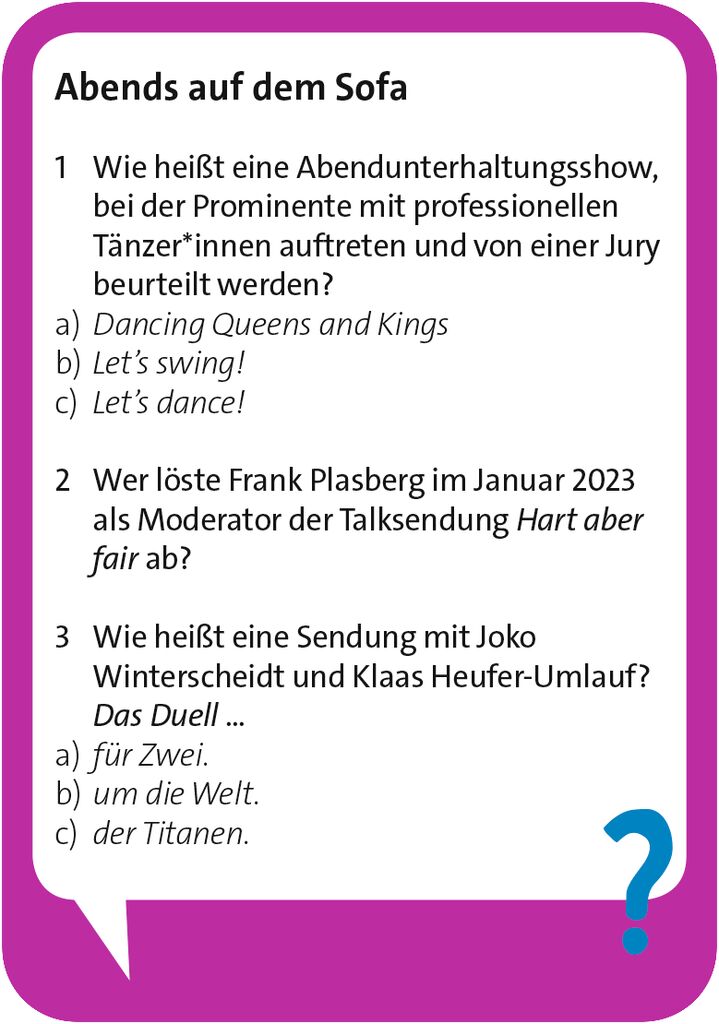 Pocket Quiz Alltagsfragen