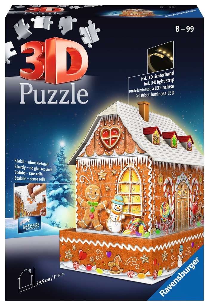Spiel Ravensburger Lebkuchenhaus bei Nacht ⎮ 3D Puzzle