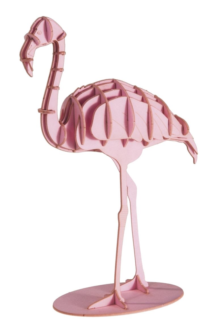 3D-Modell, Flamingo, Spezialkarton, gelasert