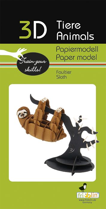 3D-Modell, Faultier, gelasert