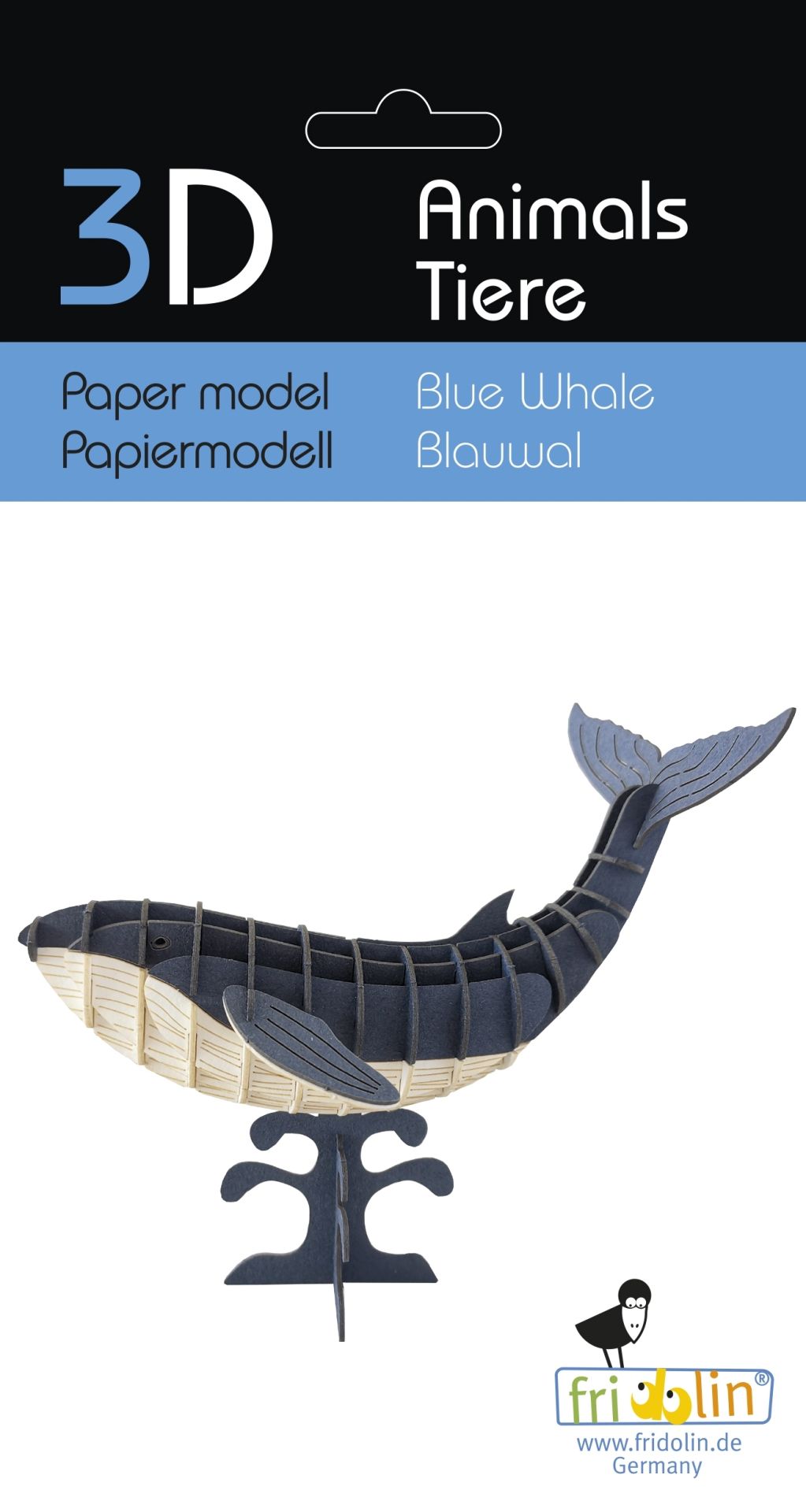 3D-Modell, Blauwal, Spezialkarton, gelasert