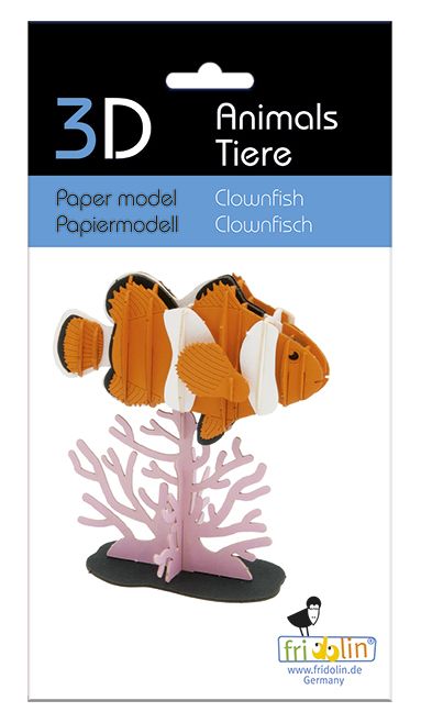 3D-Modell, Clownfisch, Spezialkarton, gelasert