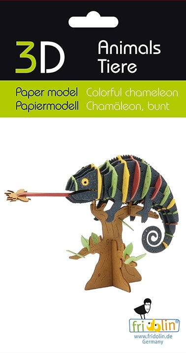 3D-Modell, Chamäleon, Spezialkarton, gelasert