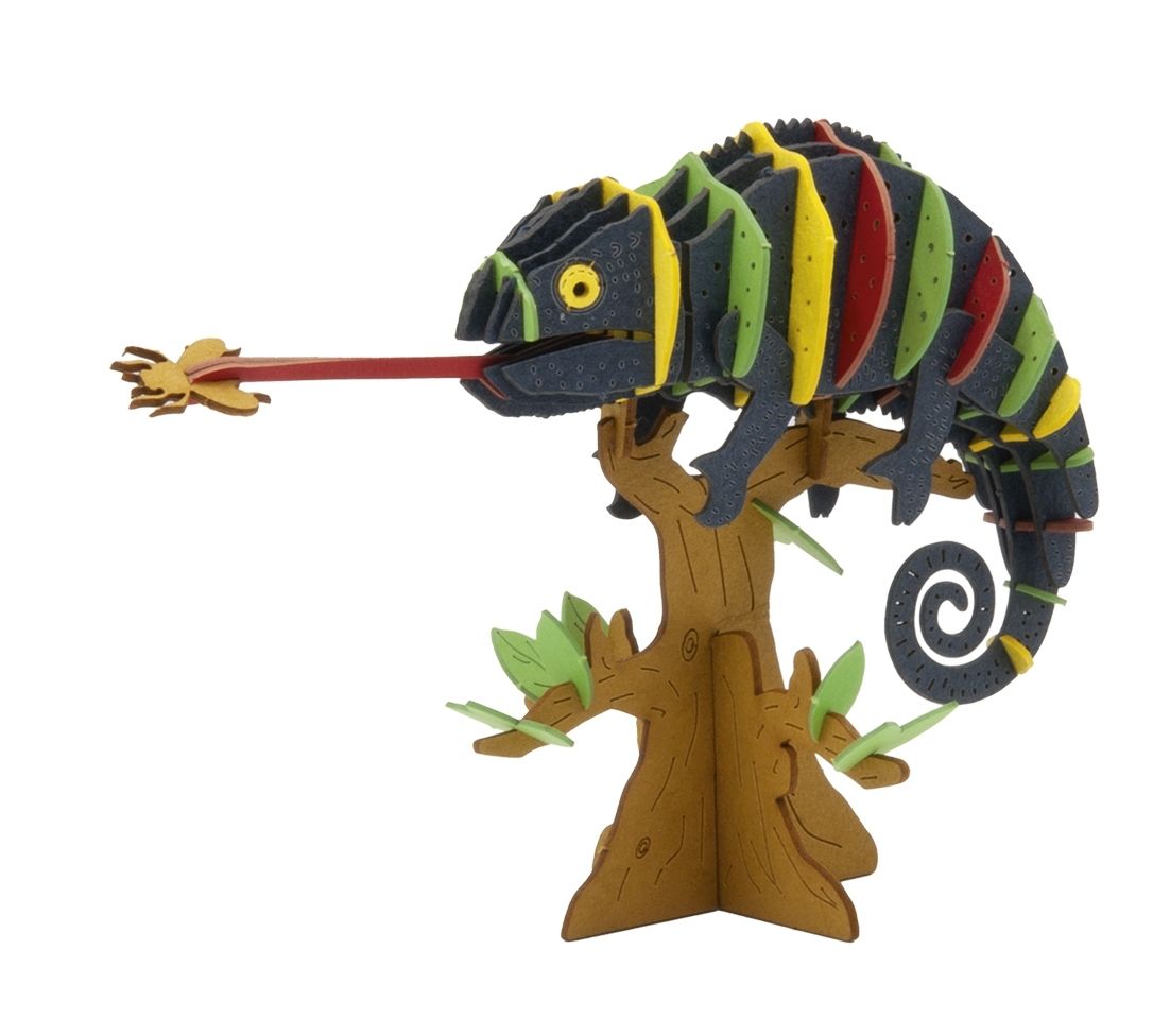 3D-Modell, Chamäleon, Spezialkarton, gelasert
