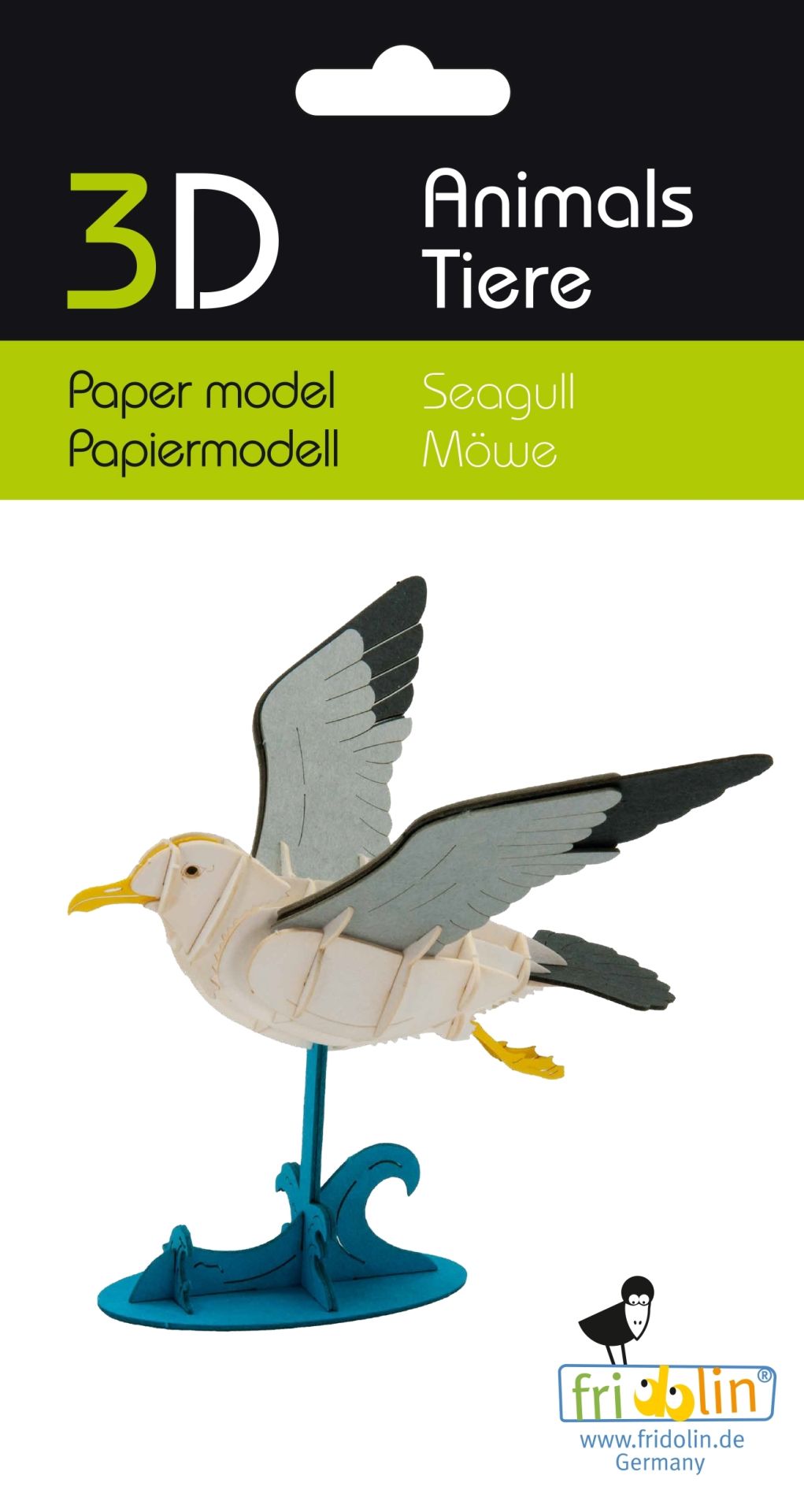 3D-Modell, Seemöwe, Spezialkarton, gelasert