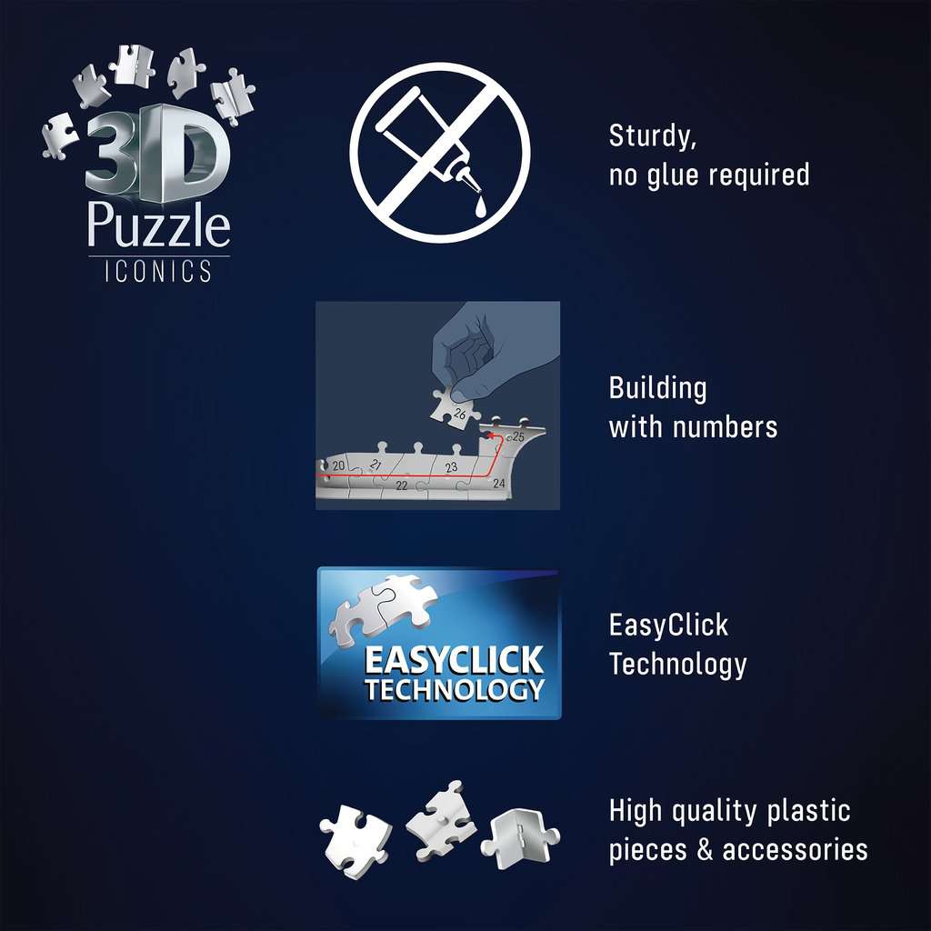 Spiel Ravensburger Iconics: Allianz Arena - mit Licht ⎮ 3D Puzzle