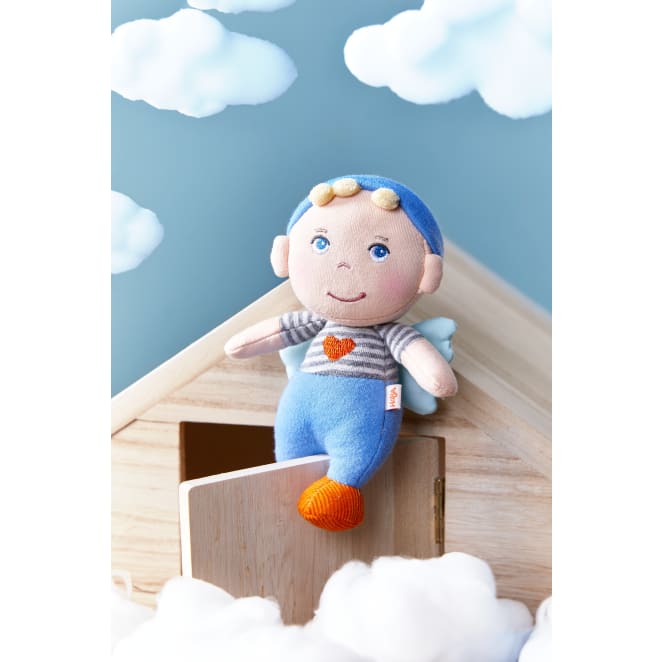 Puppen HABA Schutzengelpuppe Mats, 15 cm, Stoffpuppe mit Flügel