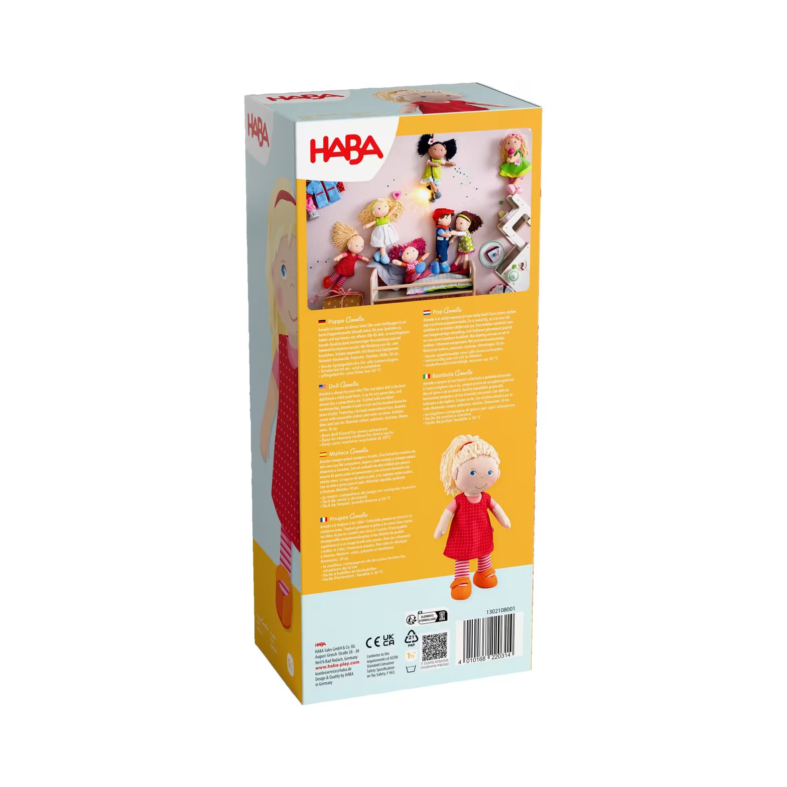 Puppen HABA Stoffpuppe Annelie, 30 cm