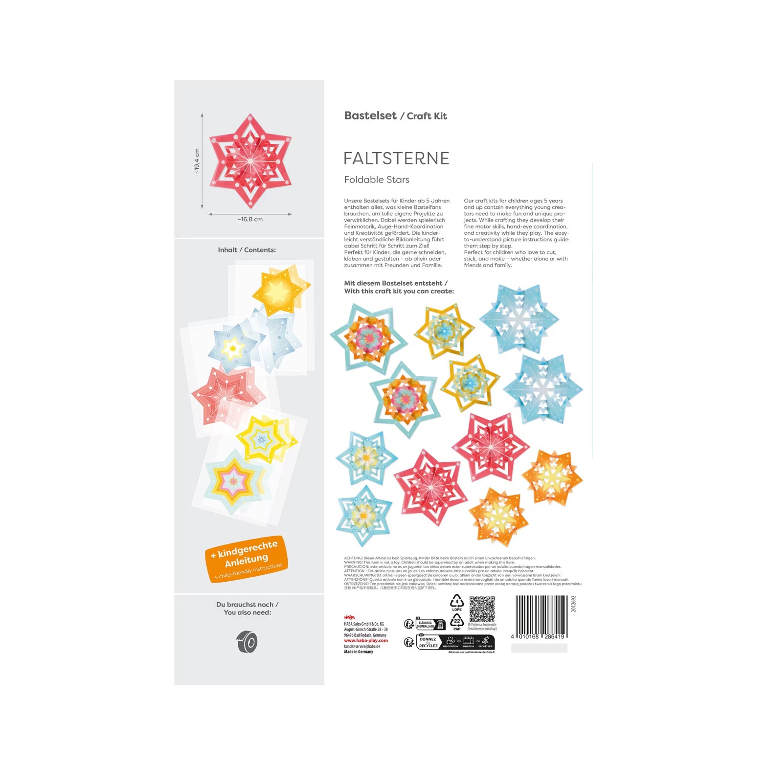 Basteln HABA Sachenmacher - Bastelset - Faltsterne