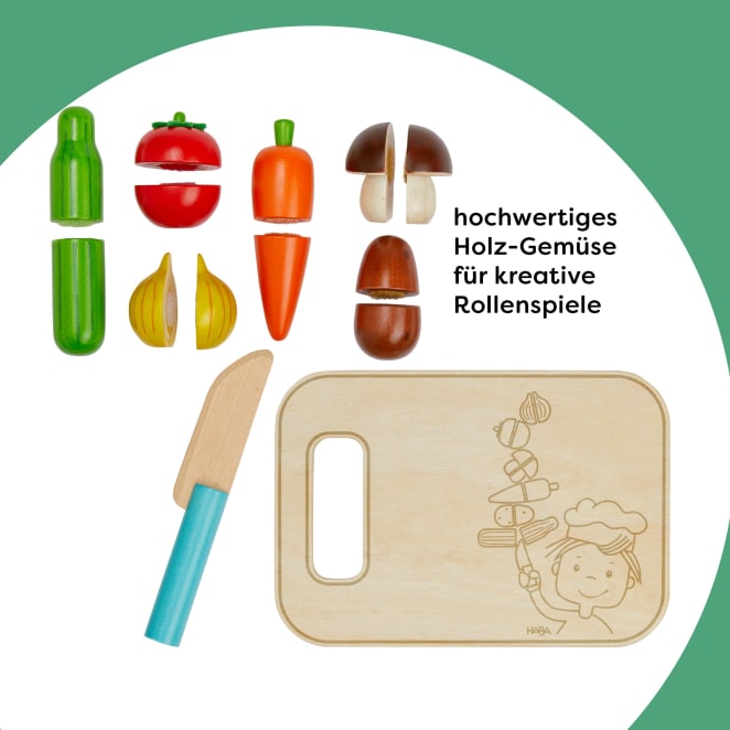 Puppen HABA Creative Play – Gemüse-Set mit Brettchen & Messer