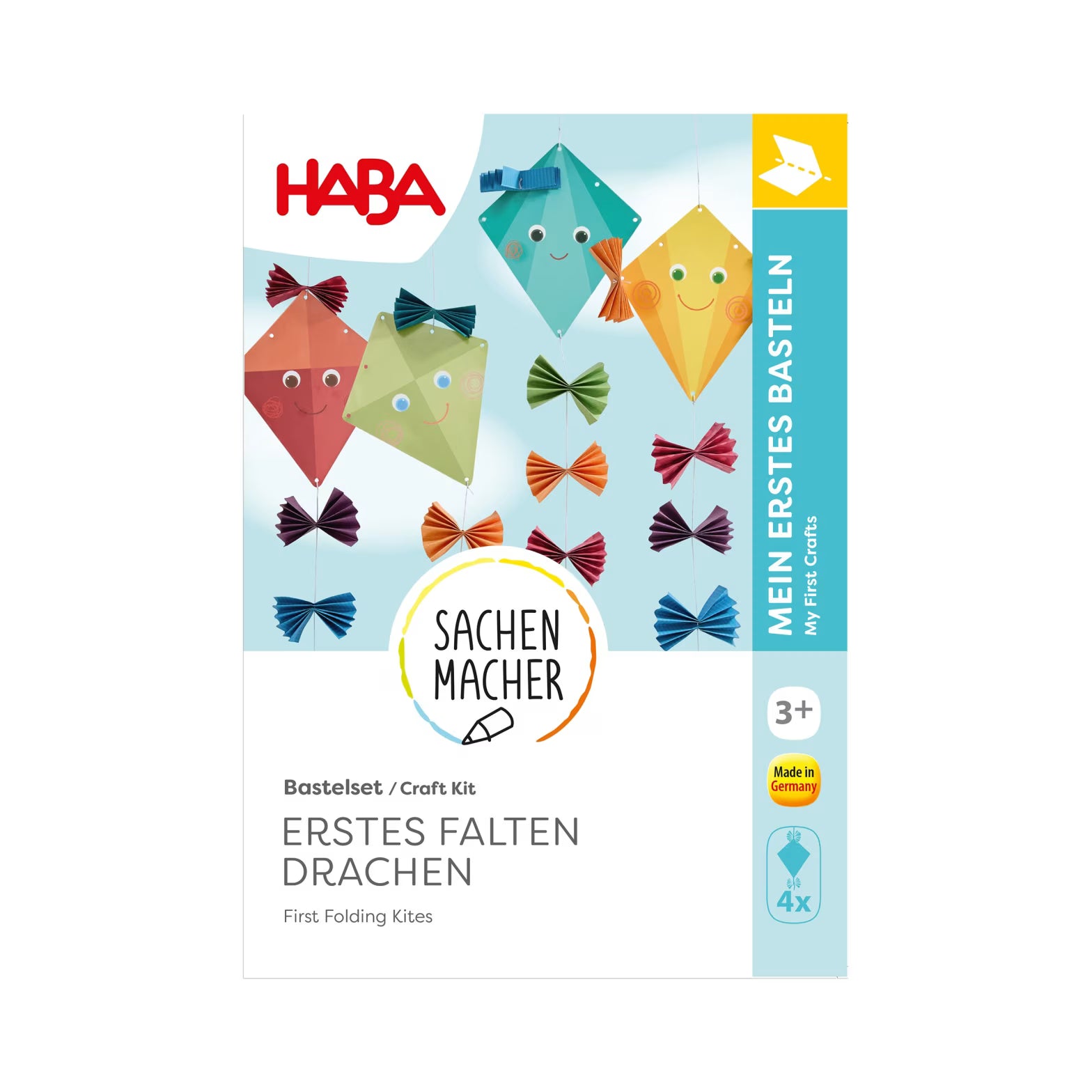 Basteln HABA Sachenmacher - Erstes Falten - Drachen - Bastelset Herbst, 4 Stück
