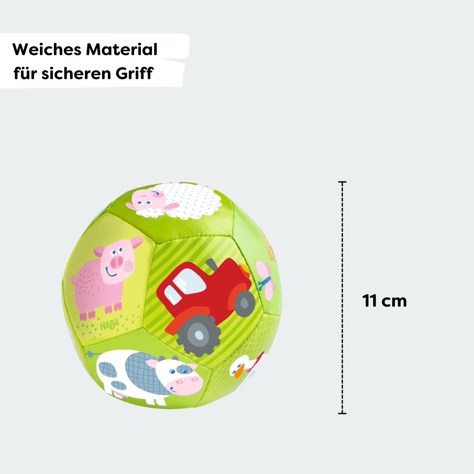 Greifen & Rasseln HABA Babyball Auf dem Bauernhof, 11 cm Ø