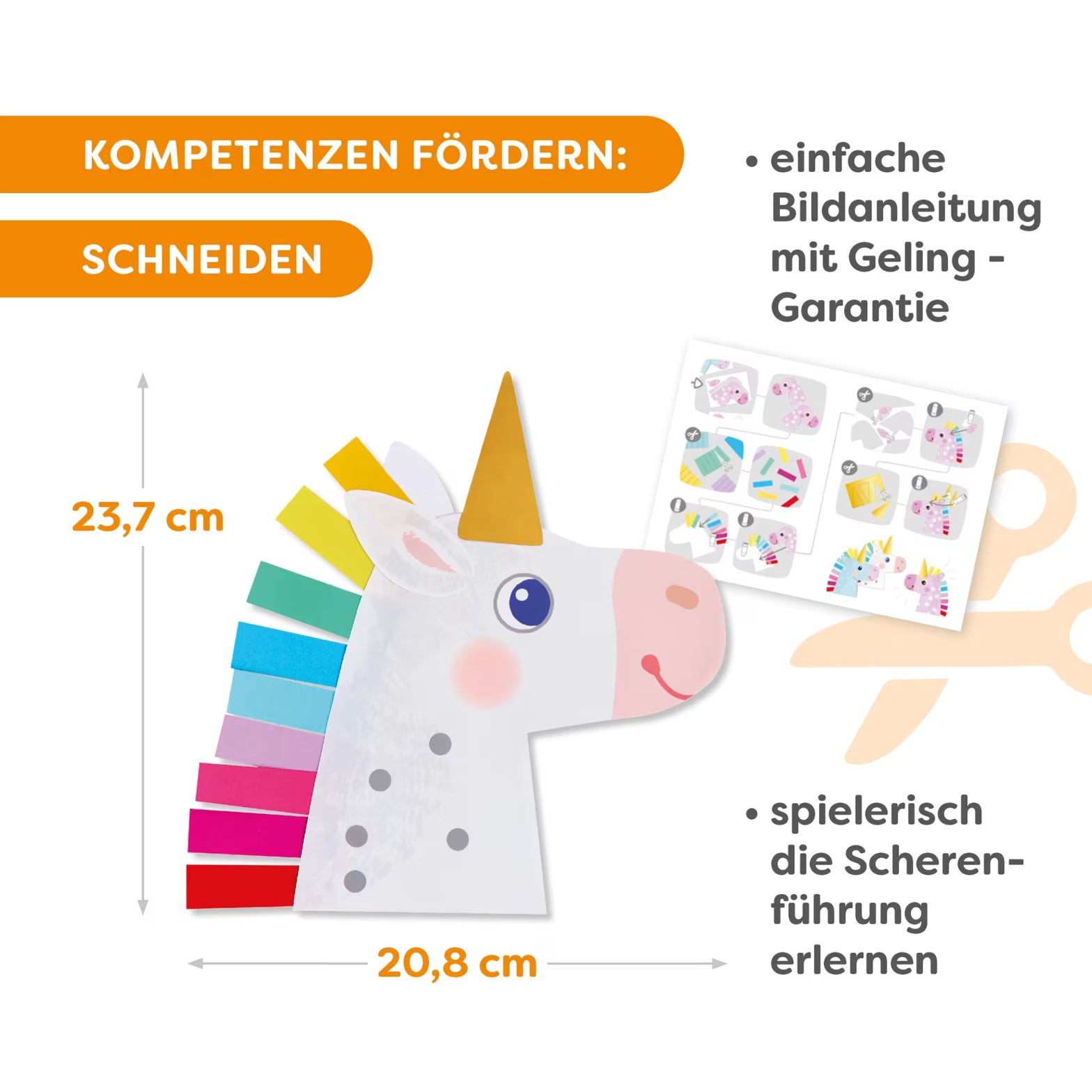 Basteln HABA Sachenmacher | Erstes Schneiden Regenbogen-Einhörner, Bastelset