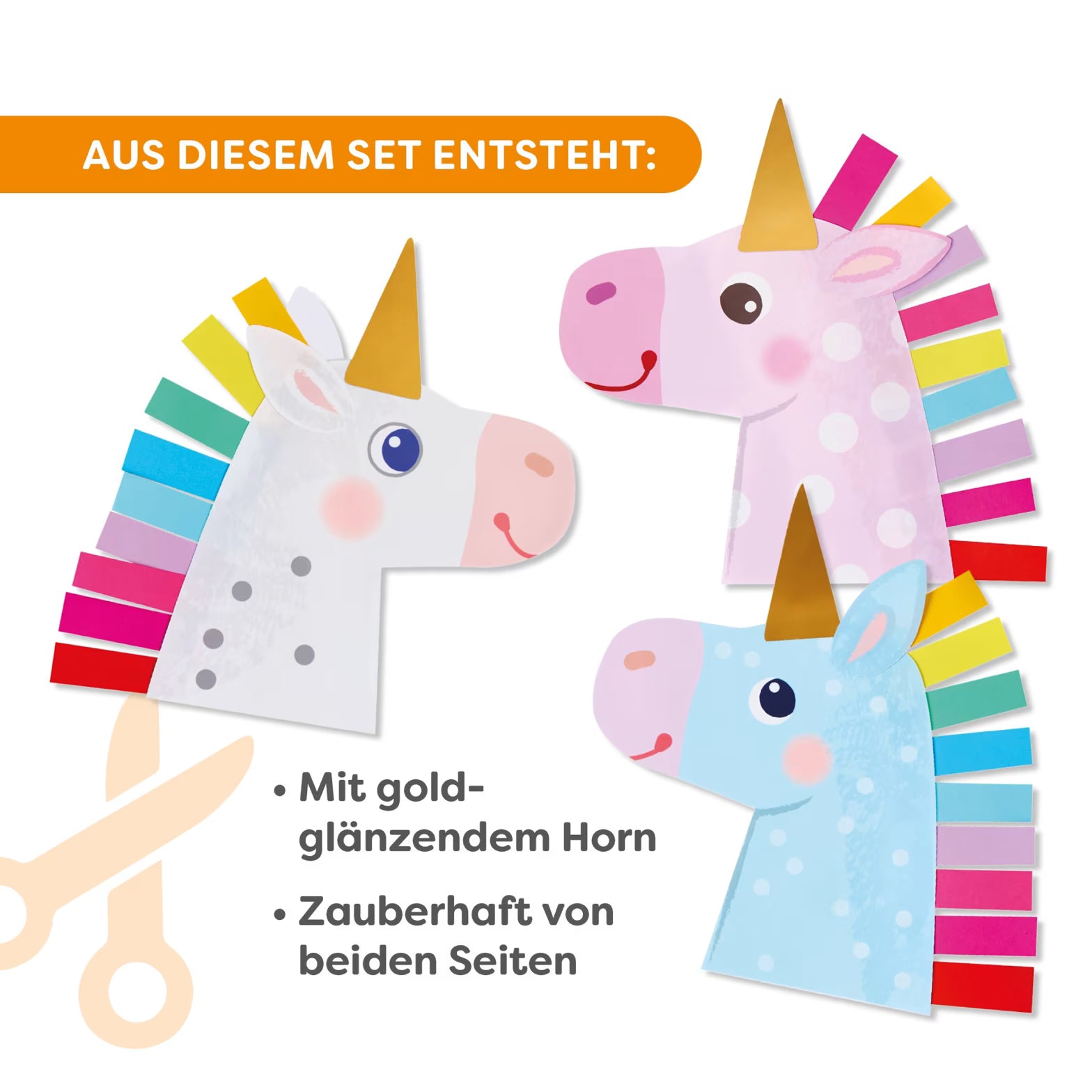 Basteln HABA Sachenmacher | Erstes Schneiden Regenbogen-Einhörner, Bastelset