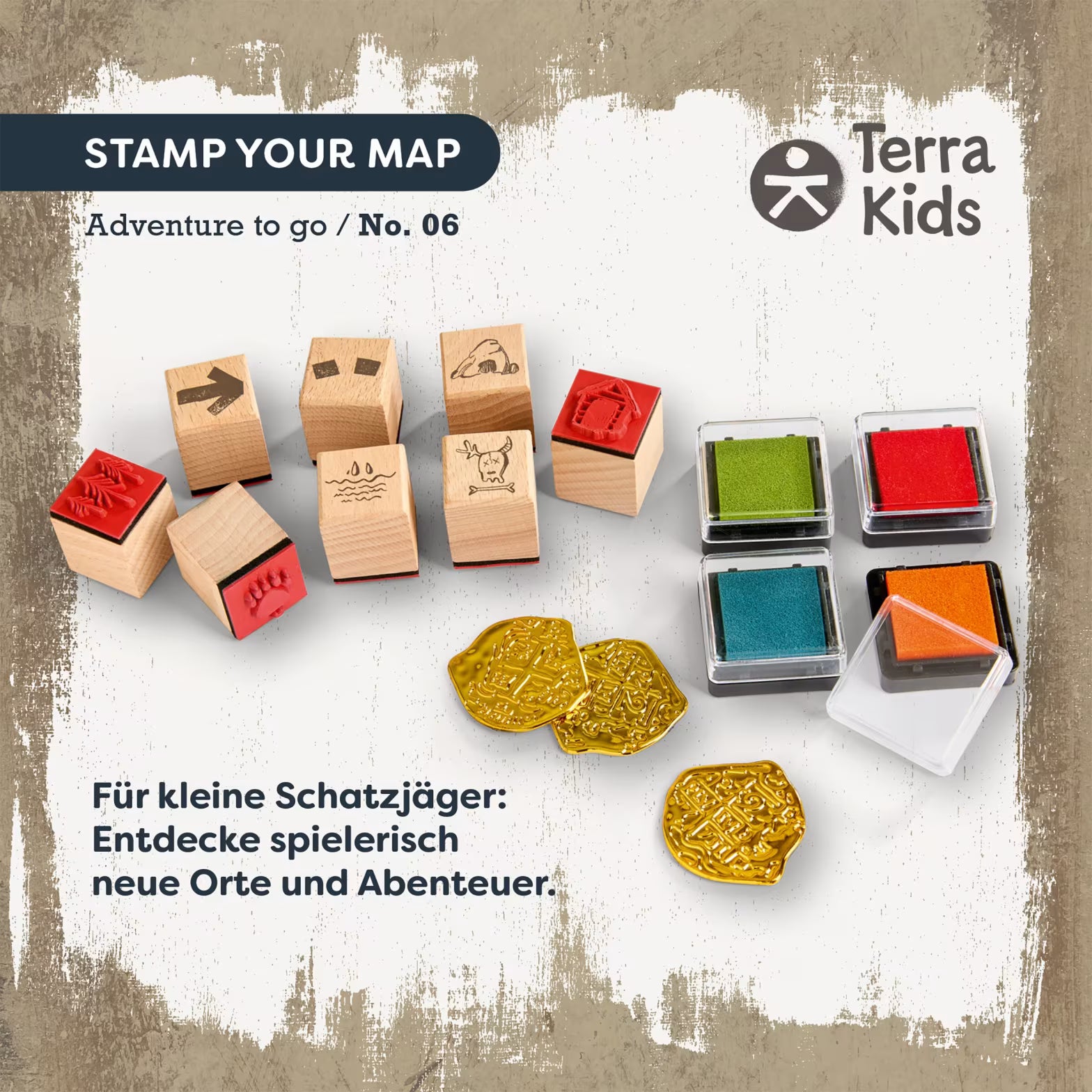 Abenteuer HABA Terra Kids | Adventure to go No. 6 | Kinder-Stempelset für Schatzsuche, inkl. Stempelkissen
