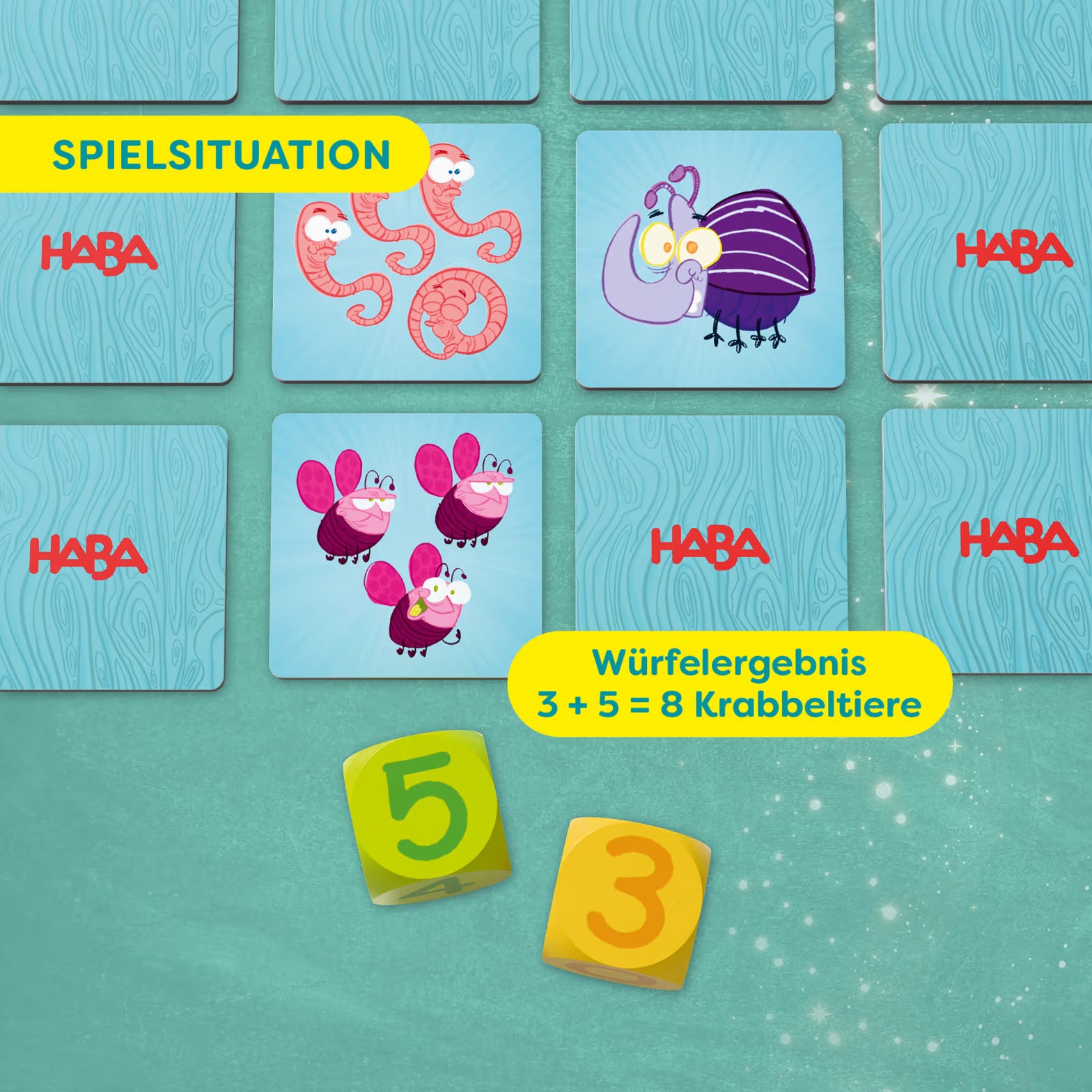 Gesellschaftsspiel HABA 3 + 4 = Krabbeltier