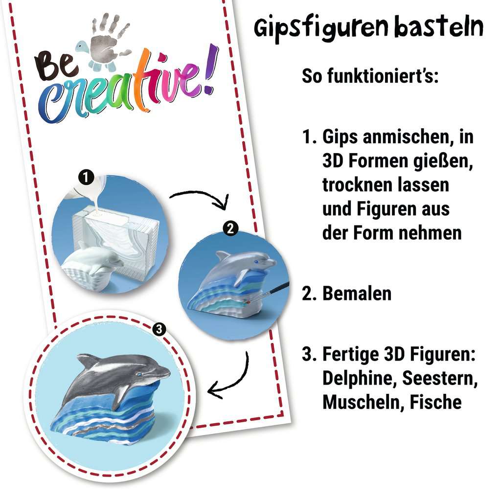 BeCreative: Gipsfiguren gießen Delfine