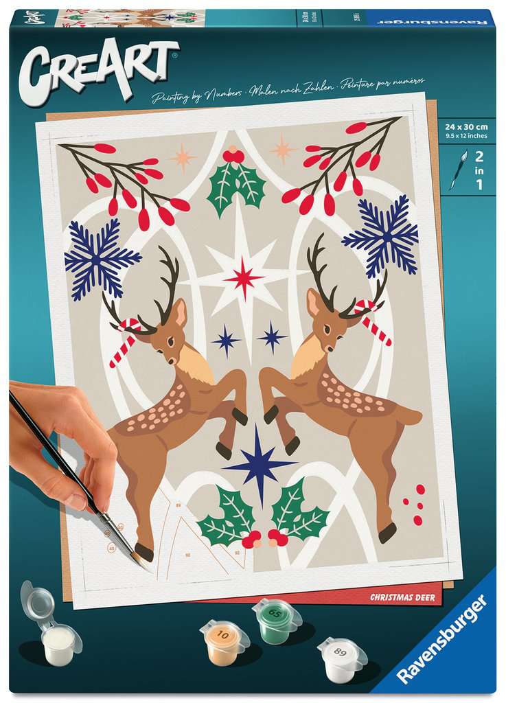 Malen Ravensburger CREART: Weihnachtlicher Hirsch