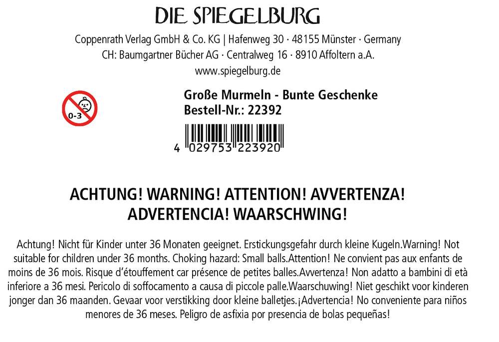 Krimskrams Die Spiegelburg Große Murmeln - Bunte Geschenke