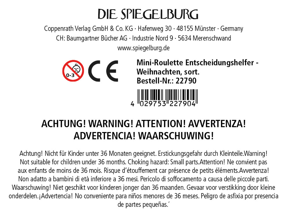 Mini-Roulette Entscheidungshelfer - Wintertiere