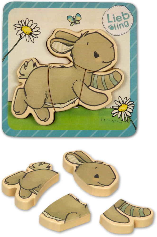 Puzzle Die Spiegelburg Steckpuzzle (4 T.) - Liebling (J. Tourlonias) Hase