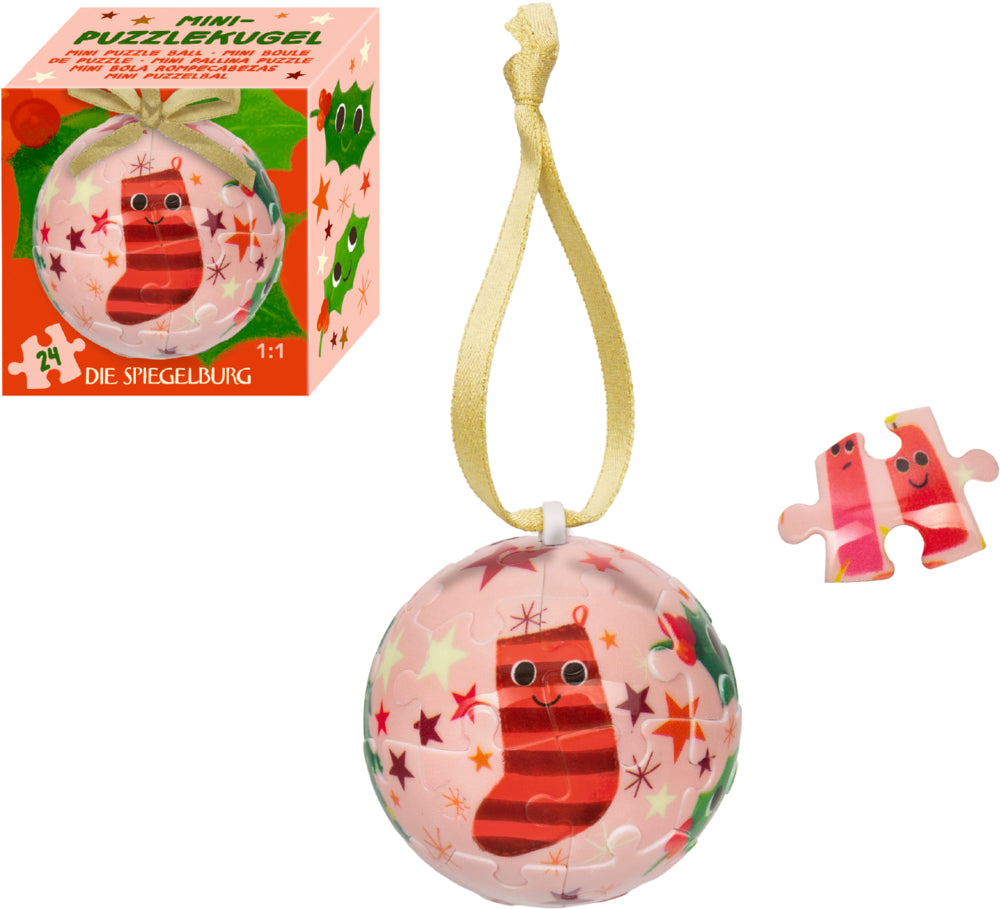 Mini-Puzzlekugel - Fröhliche Weihnachten, 24 Teile
