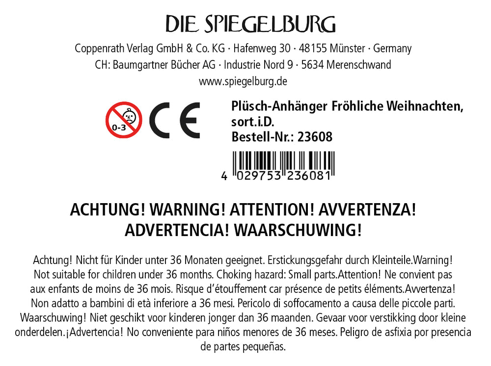 Plüsch-Anhänger Fröhliche Weihnachten
