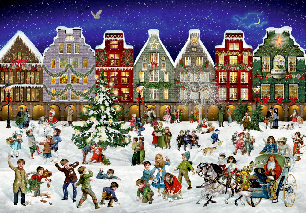 Winterabend in der Stadt, Puzzle-Adventskalender