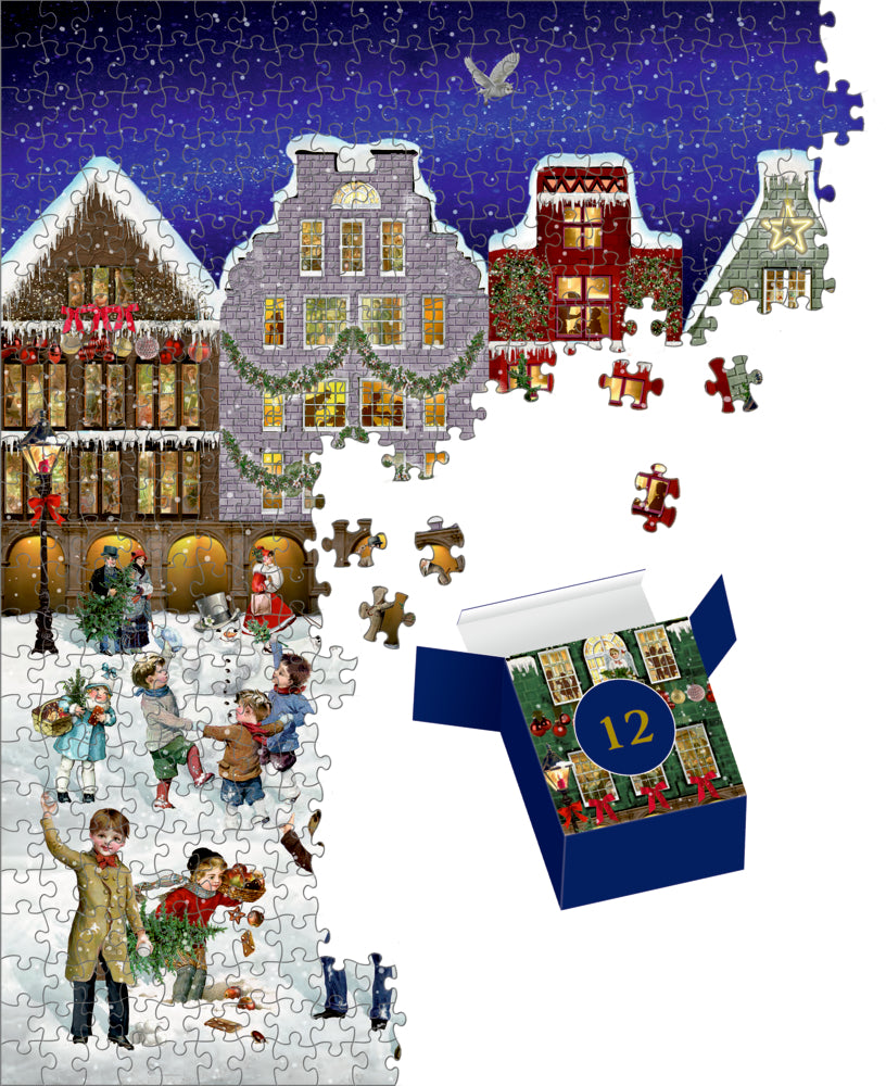 Winterabend in der Stadt, Puzzle-Adventskalender