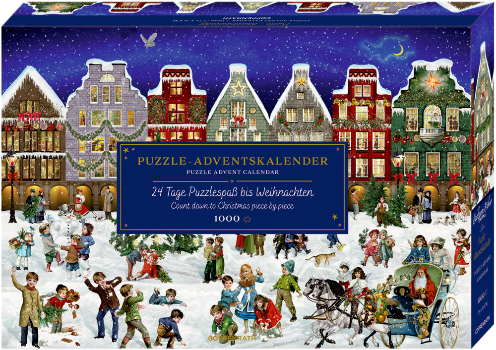 Winterabend in der Stadt, Puzzle-Adventskalender