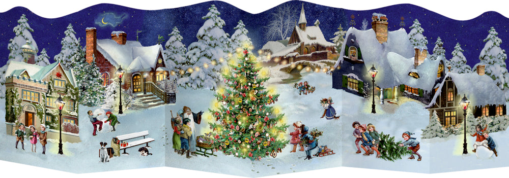 Nostalgische Winterweihnacht-Leporellos, Mini-Adventskalender -Sortiert