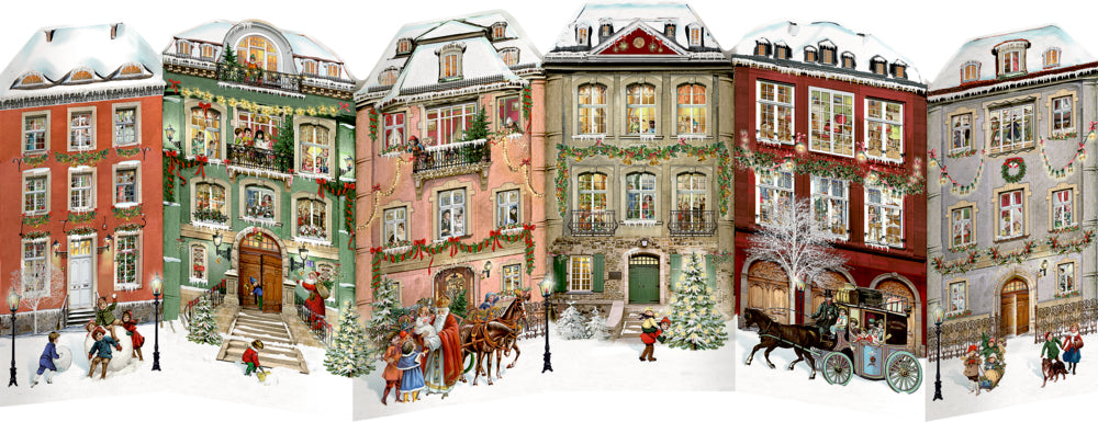 Nostalgische Winterweihnacht-Leporellos, Mini-Adventskalender -Sortiert