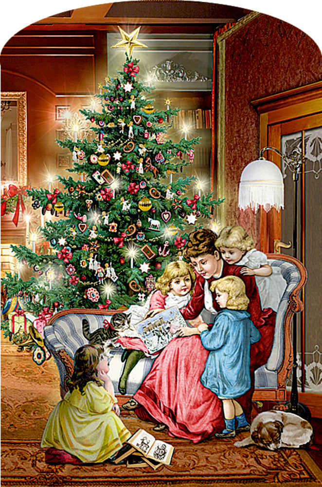 Adventskalender Coppenrath Verlag Happy Christmas Home, Aufstell-Adventskalender mit LED