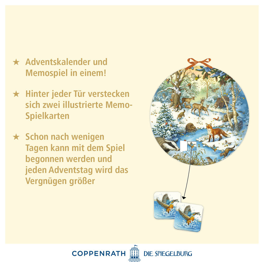 Die Tiere im Winterwald, Memo-Adventskalender