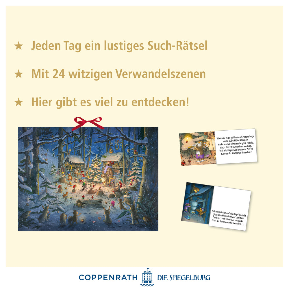 Tierischer Chor im Winterwald, Wand-Adventskalender
