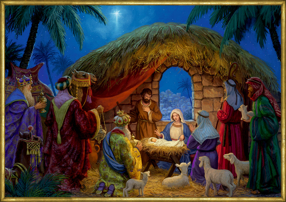 An der Weihnachtskrippe, A3-Wand-Adventskalender