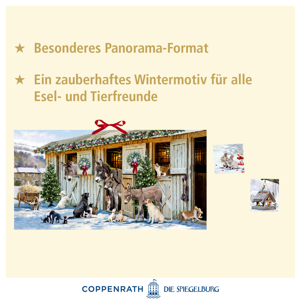 Weihnacht bei den Tieren im Stall, Wand-Adventskalender