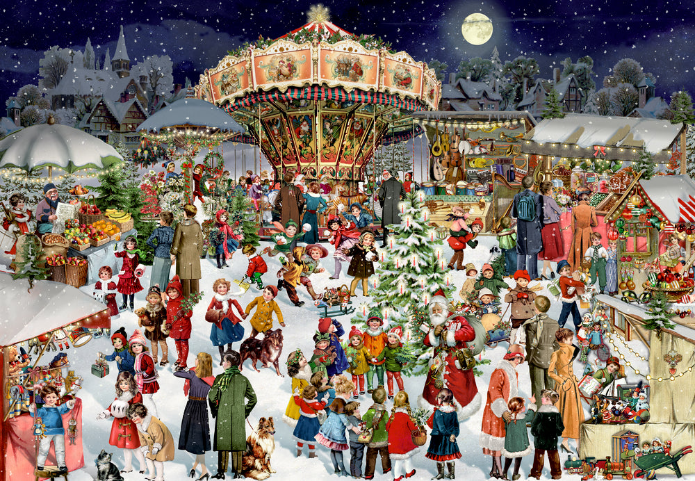 Nostalgischer Weihnachtsmarkt, Puzzle-Adventskalender (Behr)