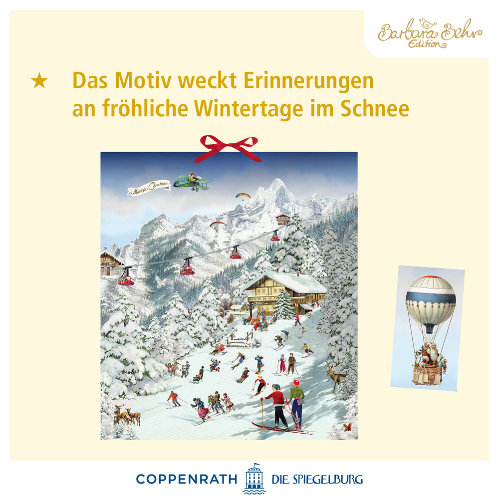 Fröhliche Skifreizeit in den Bergen, Wand-Adventskalender (Behr)