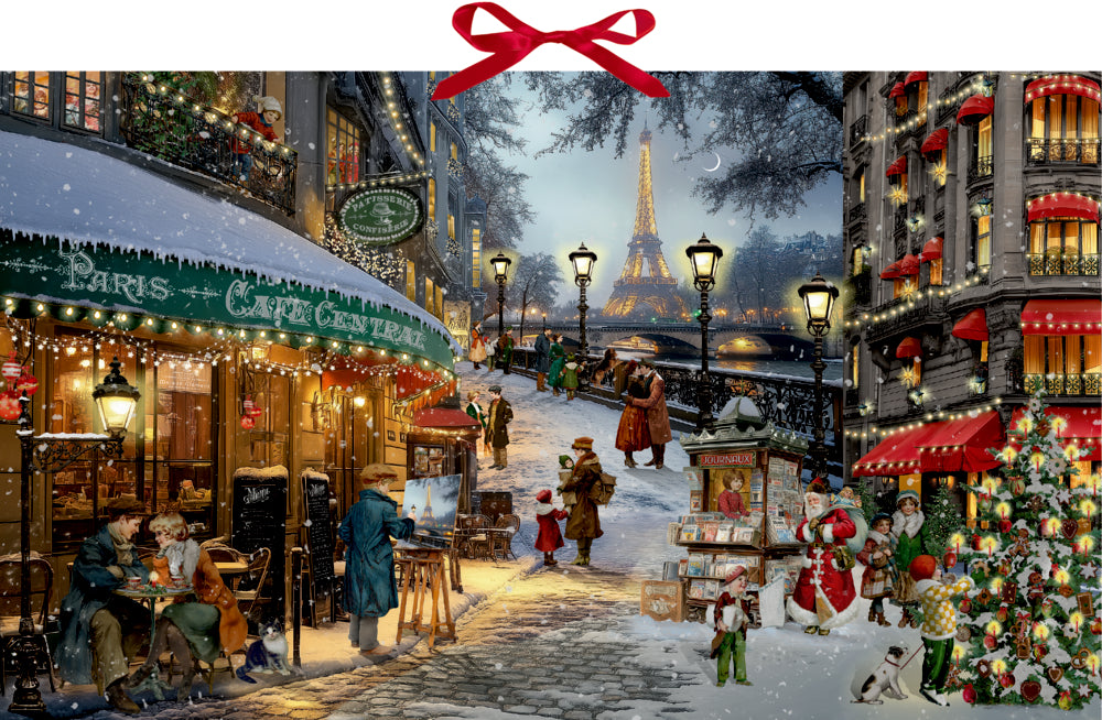 Romantische Weihnachten in Paris, Wand-Adventskalender (Behr)
