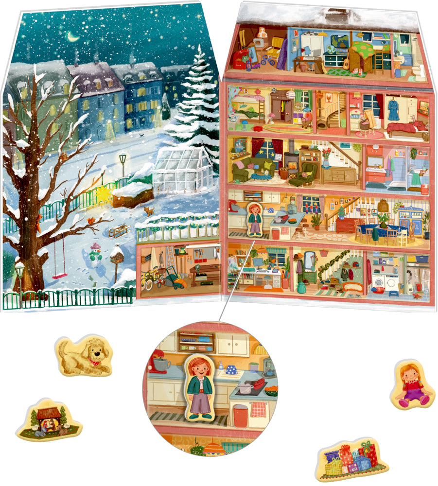 Mein buntes Weihnachtshaus, Magnet-Aufstell-Adventskalender
