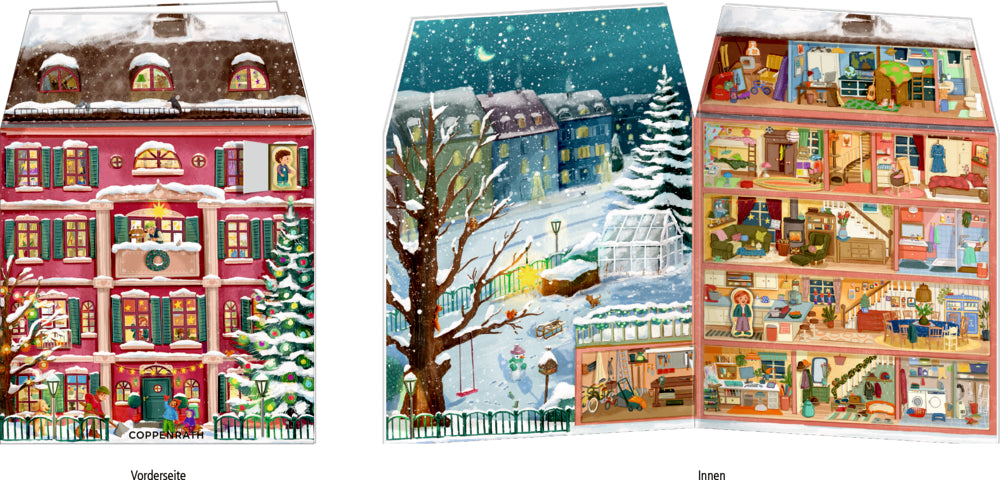 Mein buntes Weihnachtshaus, Magnet-Aufstell-Adventskalender